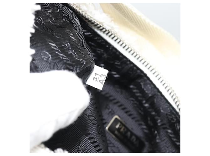 PRADA Hand Pouch Hand Bag Pile White Silver - vista 11
