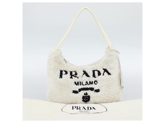 PRADA Hand Pouch Hand Bag Pile White Silver - vista 12