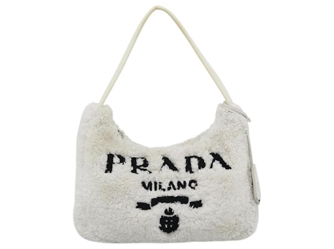 PRADA Hand Pouch Hand Bag Pile White Silver - vista 13
