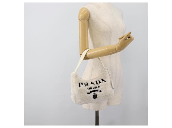 PRADA Hand Pouch Hand Bag Pile White Silver - vista 22