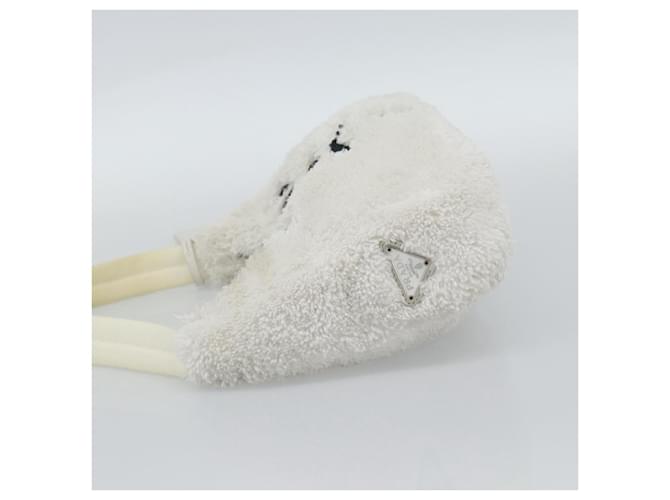 PRADA Hand Pouch Hand Bag Pile White Silver - vista 3