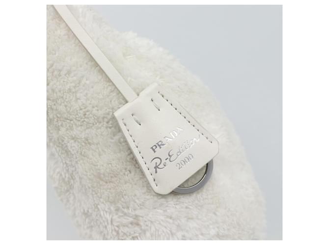 PRADA Hand Pouch Hand Bag Pile White Silver - vista 9