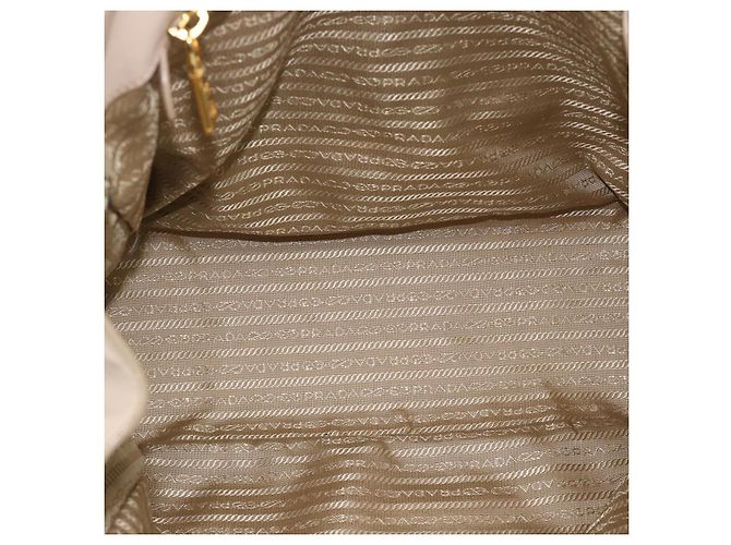 PRADA Hand Bag Leather 2way Beige Gold - vista 11
