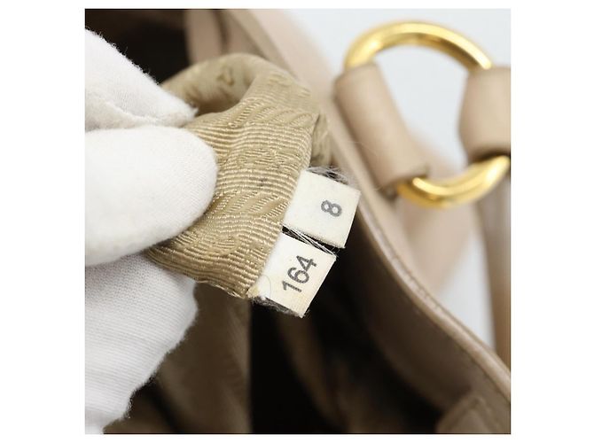 PRADA Hand Bag Leather 2way Beige Gold - vista 12