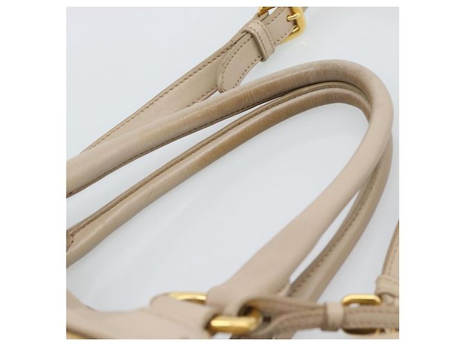 PRADA Hand Bag Leather 2way Beige Gold - vista 14