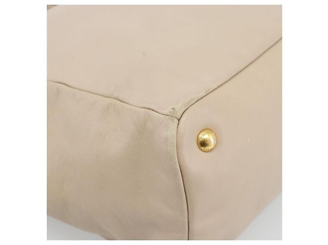 PRADA Hand Bag Leather 2way Beige Gold - vista 16