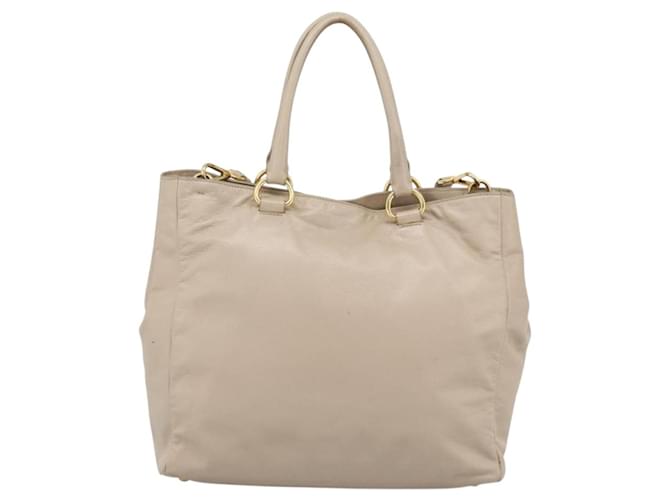 PRADA Hand Bag Leather 2way Beige Gold - vista 2