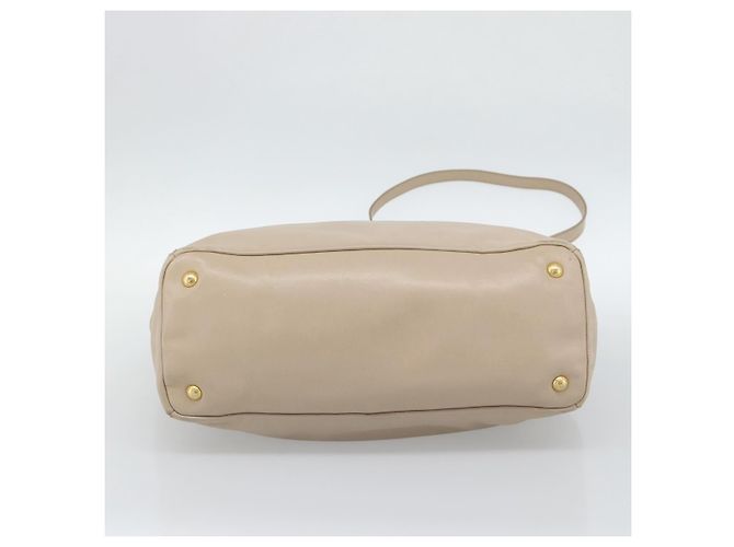 PRADA Hand Bag Leather 2way Beige Gold - vista 5