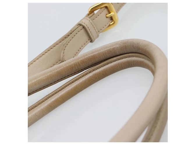 PRADA Hand Bag Leather 2way Beige Gold - vista 8