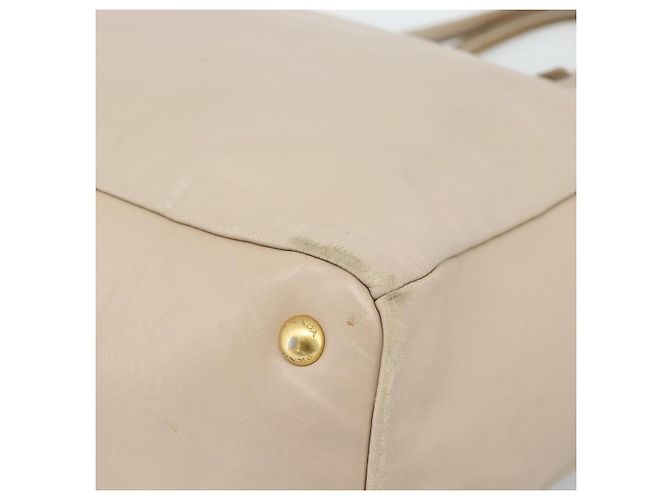 PRADA Hand Bag Leather 2way Beige Gold - vista 9