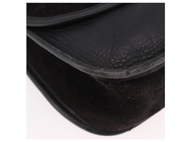 Coach Shoulder Bag Suede Black Gold - vista 10