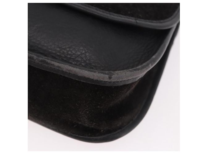 Coach Shoulder Bag Suede Black Gold - vista 11