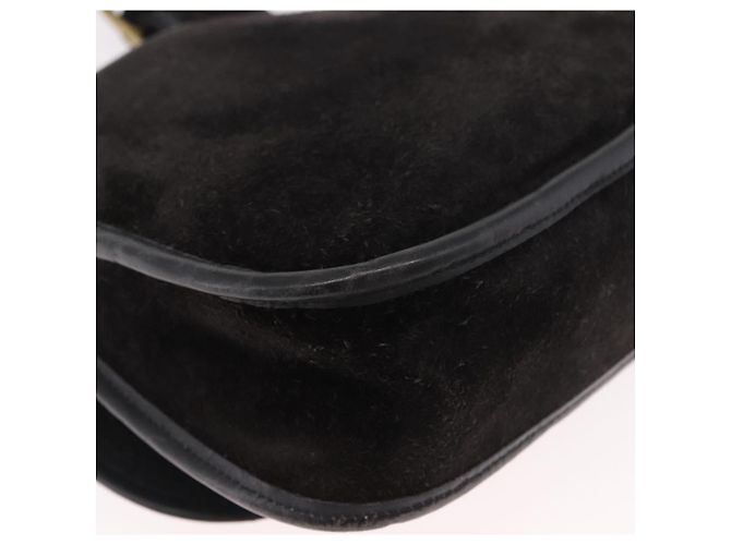 Coach Shoulder Bag Suede Black Gold - vista 12