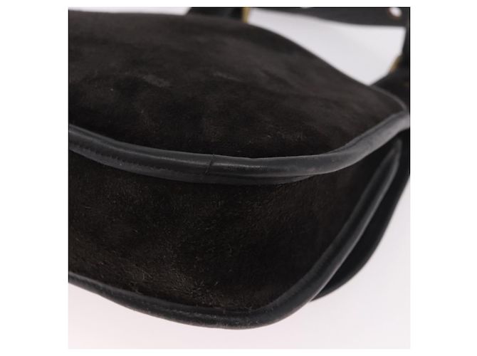 Coach Shoulder Bag Suede Black Gold - vista 13