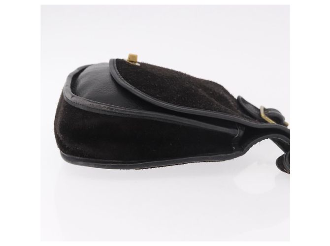 Coach Shoulder Bag Suede Black Gold - vista 4