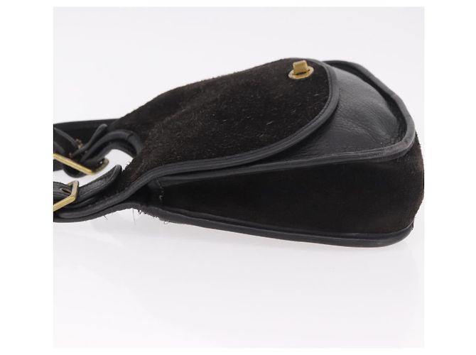 Coach Shoulder Bag Suede Black Gold - vista 5