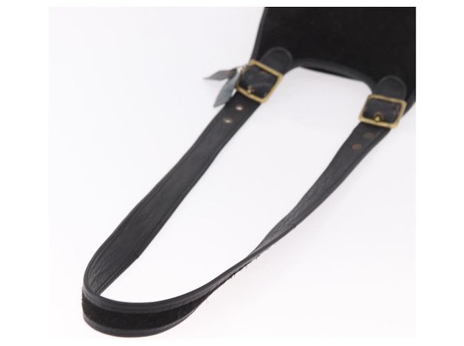 Coach Shoulder Bag Suede Black Gold - vista 7