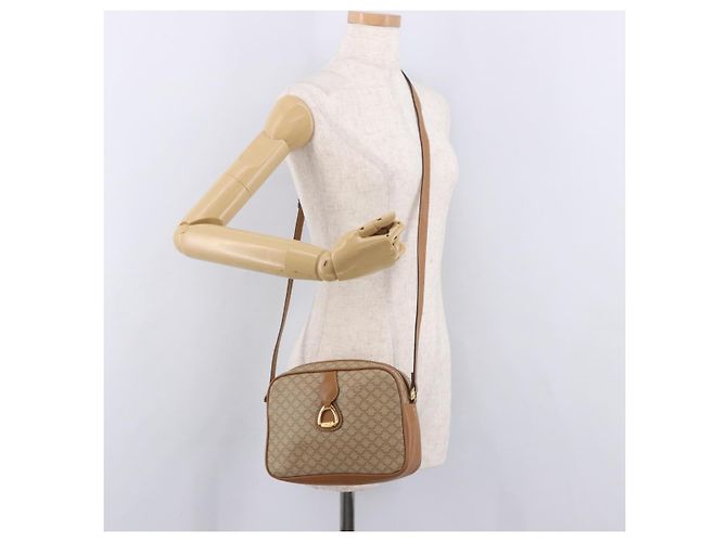 Céline CELINE Macadam Canvas Shoulder Bag PVC Beige Gold - vista 23