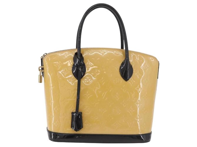 LOUIS VUITTON Monogram Vernis Lockit PM Tote Bag Beige Black M90251 - vista 13
