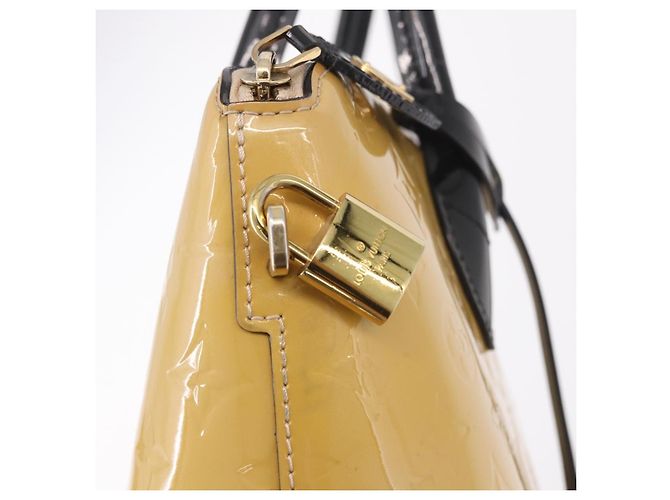 LOUIS VUITTON Monogram Vernis Lockit PM Tote Bag Beige Black M90251 - vista 19