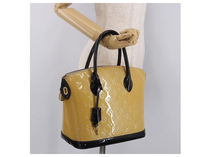 LOUIS VUITTON Monogram Vernis Lockit PM Tote Bag Beige Black M90251 - vista 27
