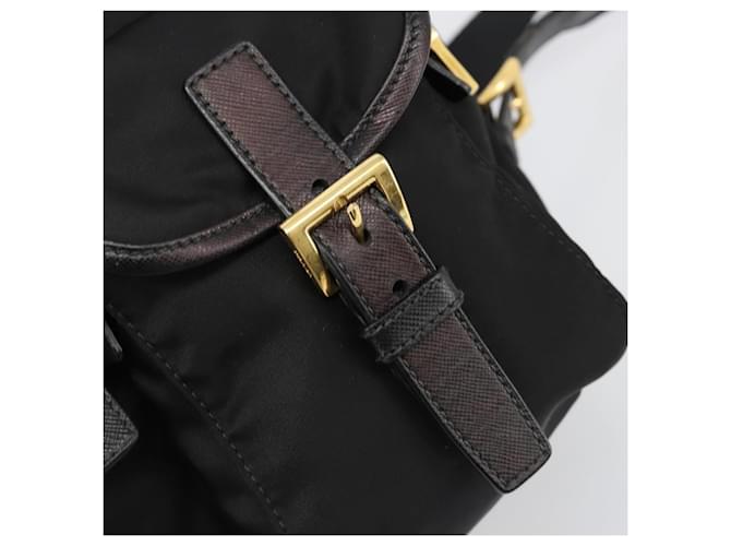 PRADA Backpack Nylon Black Gold - vista 18