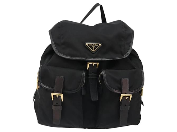 PRADA Backpack Nylon Black Gold - vista 2