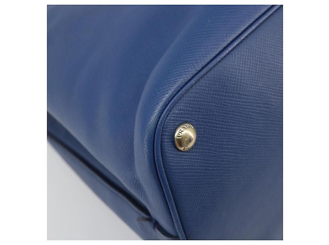 PRADA Hand Bag Safiano Leather Blue Gold - vista 16