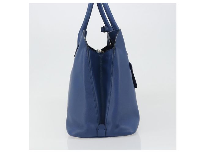 PRADA Hand Bag Safiano Leather Blue Gold - vista 3