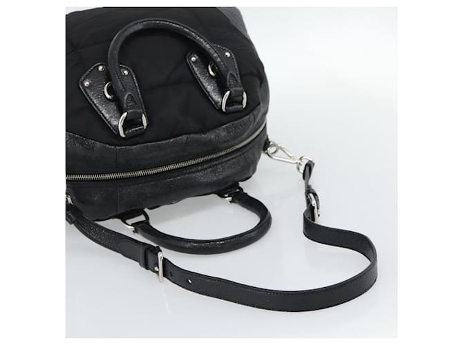 PRADA Hand Bag Leather 2way Black Silver - vista 10