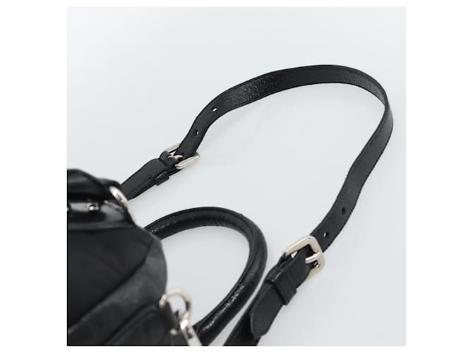 PRADA Hand Bag Leather 2way Black Silver - vista 16
