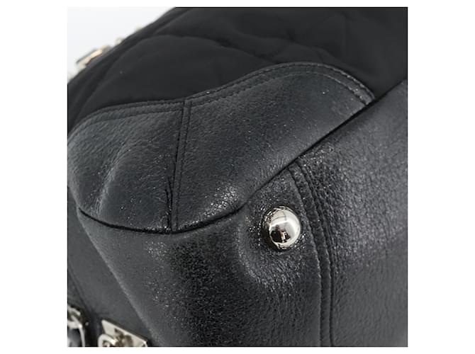 PRADA Hand Bag Leather 2way Black Silver - vista 18