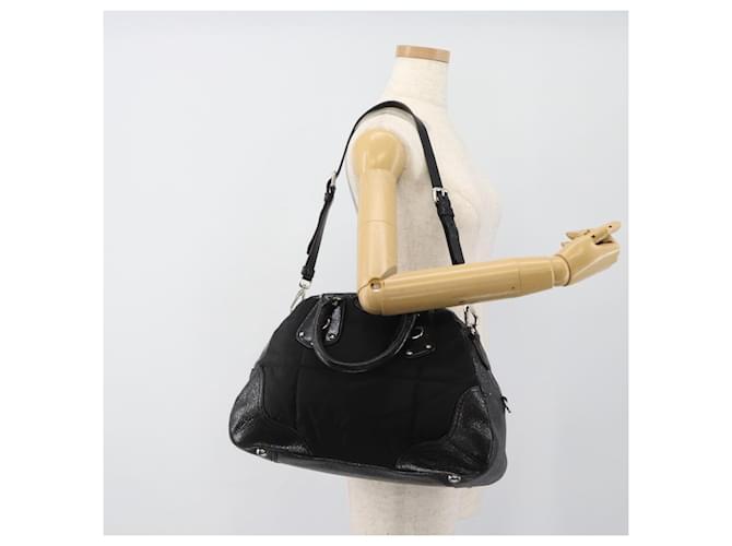PRADA Hand Bag Leather 2way Black Silver - vista 26