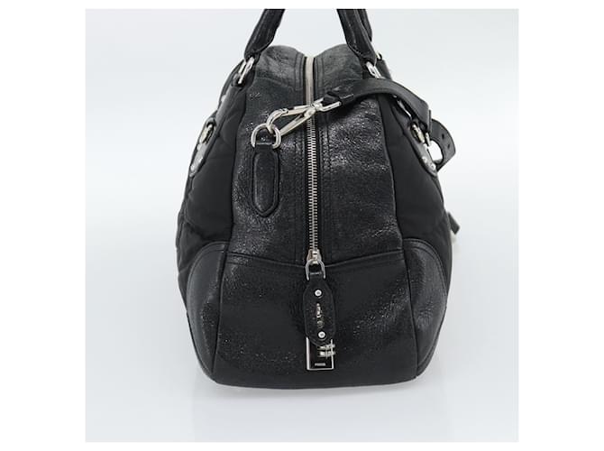 PRADA Hand Bag Leather 2way Black Silver - vista 3