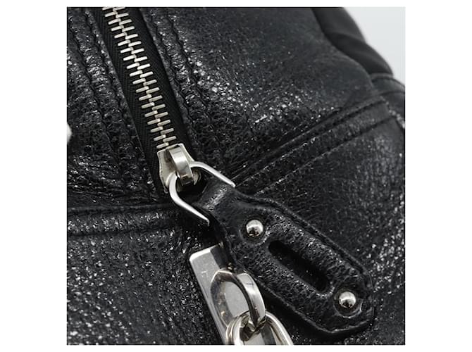PRADA Hand Bag Leather 2way Black Silver - vista 6