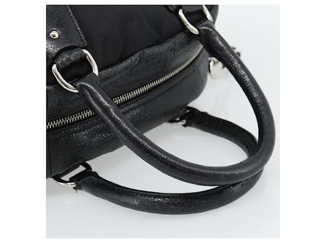 PRADA Hand Bag Leather 2way Black Silver - vista 9