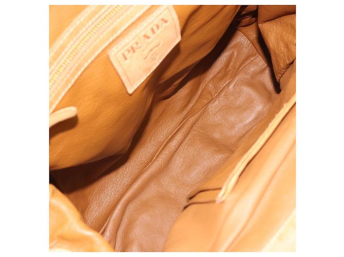 PRADA Shoulder Bag Leather 2way Brown Gold - vista 10