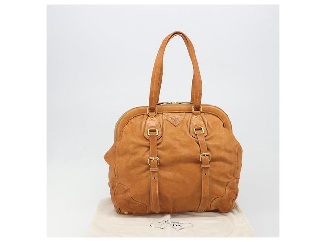 PRADA Shoulder Bag Leather 2way Brown Gold - vista 12
