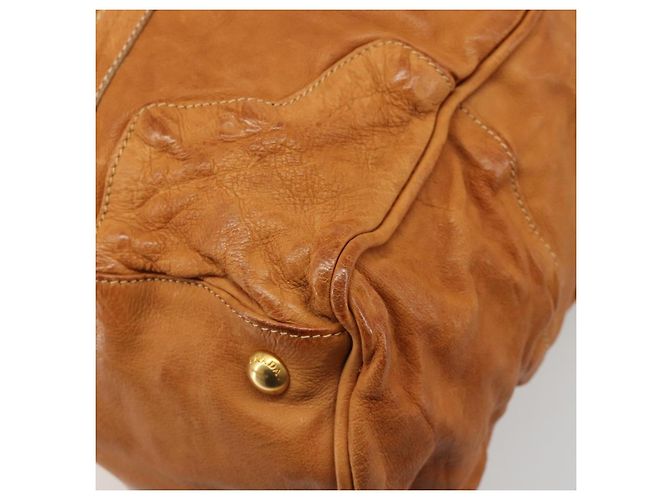 PRADA Shoulder Bag Leather 2way Brown Gold - vista 16