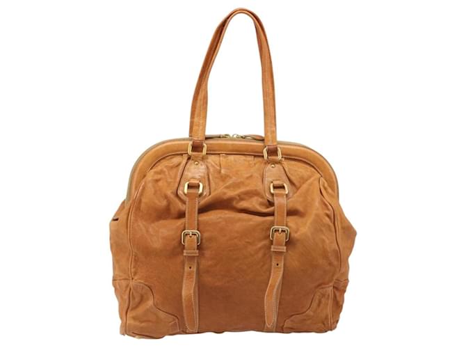 PRADA Shoulder Bag Leather 2way Brown Gold - vista 2