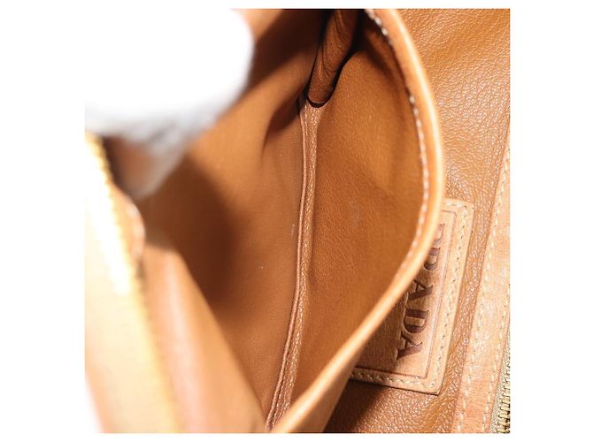 PRADA Shoulder Bag Leather 2way Brown Gold - vista 25
