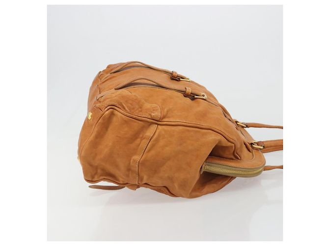 PRADA Shoulder Bag Leather 2way Brown Gold - vista 3