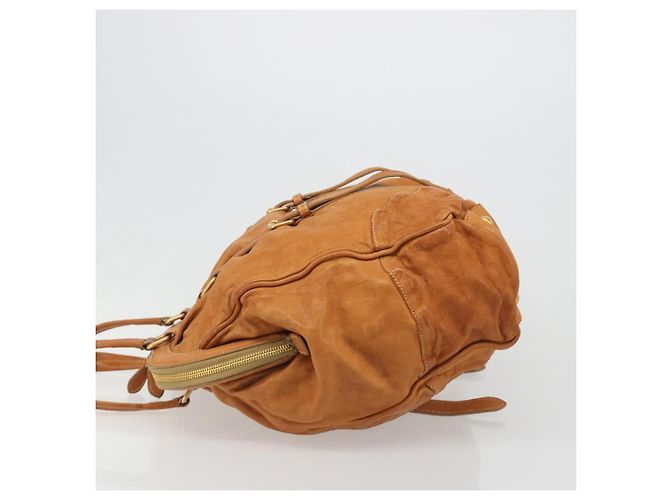 PRADA Shoulder Bag Leather 2way Brown Gold - vista 4