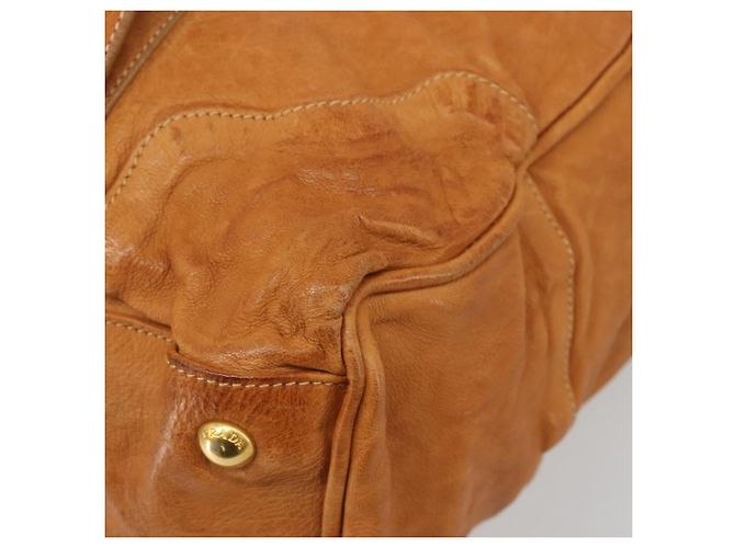 PRADA Shoulder Bag Leather 2way Brown Gold - vista 8