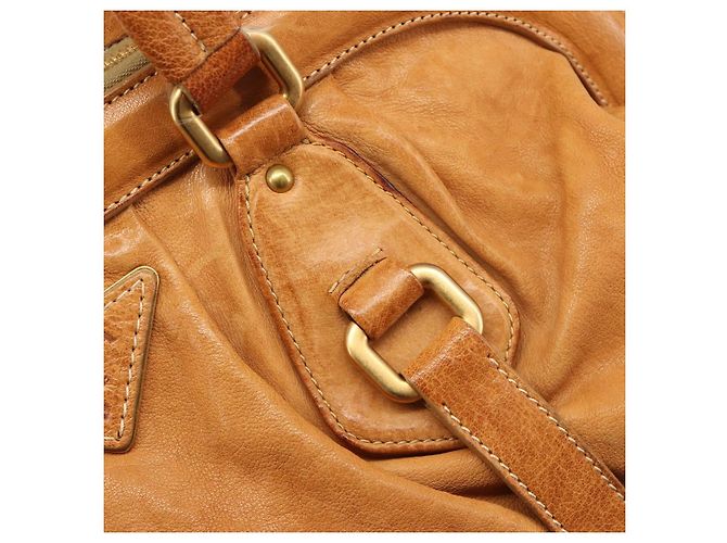 PRADA Shoulder Bag Leather 2way Brown Gold - vista 9