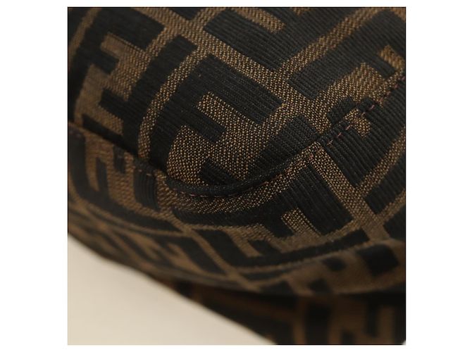 FENDI Zucca Canvas Mamma Baguette Shoulder Bag Black Brown - vista 16