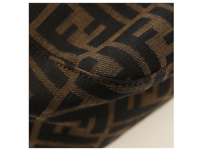 FENDI Zucca Canvas Mamma Baguette Shoulder Bag Black Brown - vista 17