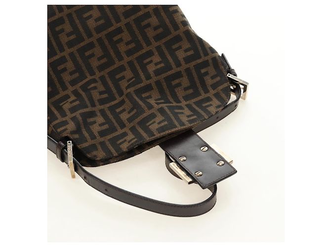 FENDI Zucca Canvas Mamma Baguette Shoulder Bag Black Brown - vista 20