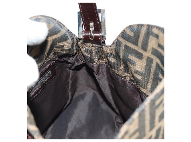 FENDI Zucca Canvas Mamma Baguette Shoulder Bag Black Brown - vista 22