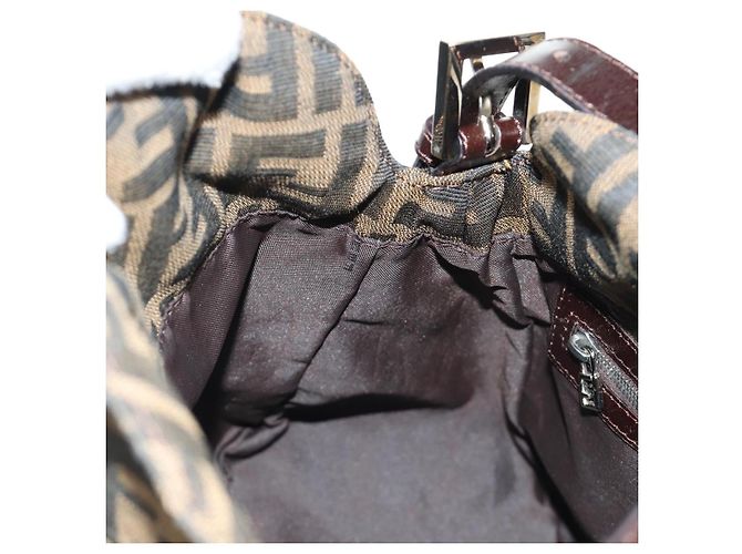 FENDI Zucca Canvas Mamma Baguette Shoulder Bag Black Brown - vista 23